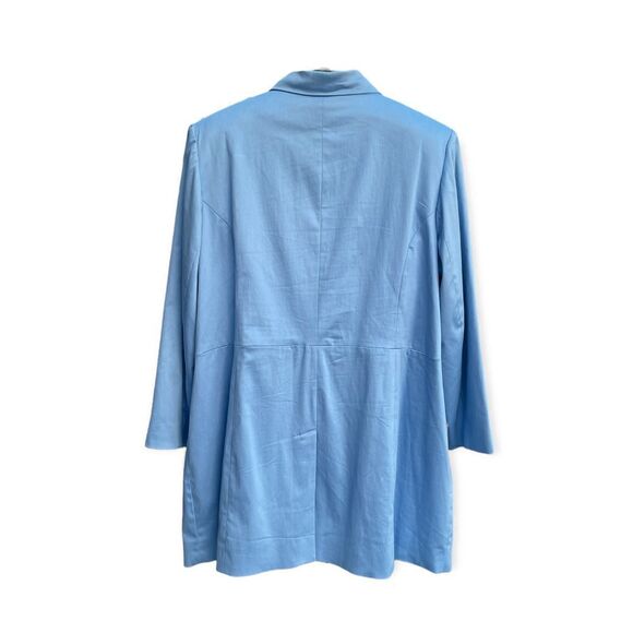 Worthington Woman Strech Vintage Light Blue Mid Length Trench Coat Size 24 Plus - Picture 2 of 12